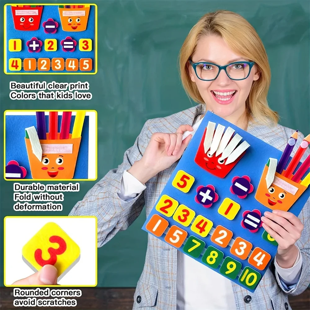 Felt Learning Board Children Toys Educational Diy Toy Addition Subtraction Finger Arithmetic Teaching Enlightenment Board Felt Learning Board Children Toys Educational Diy Toy Addition Subtraction Finger Arithmetic Teaching Enlightenment Board