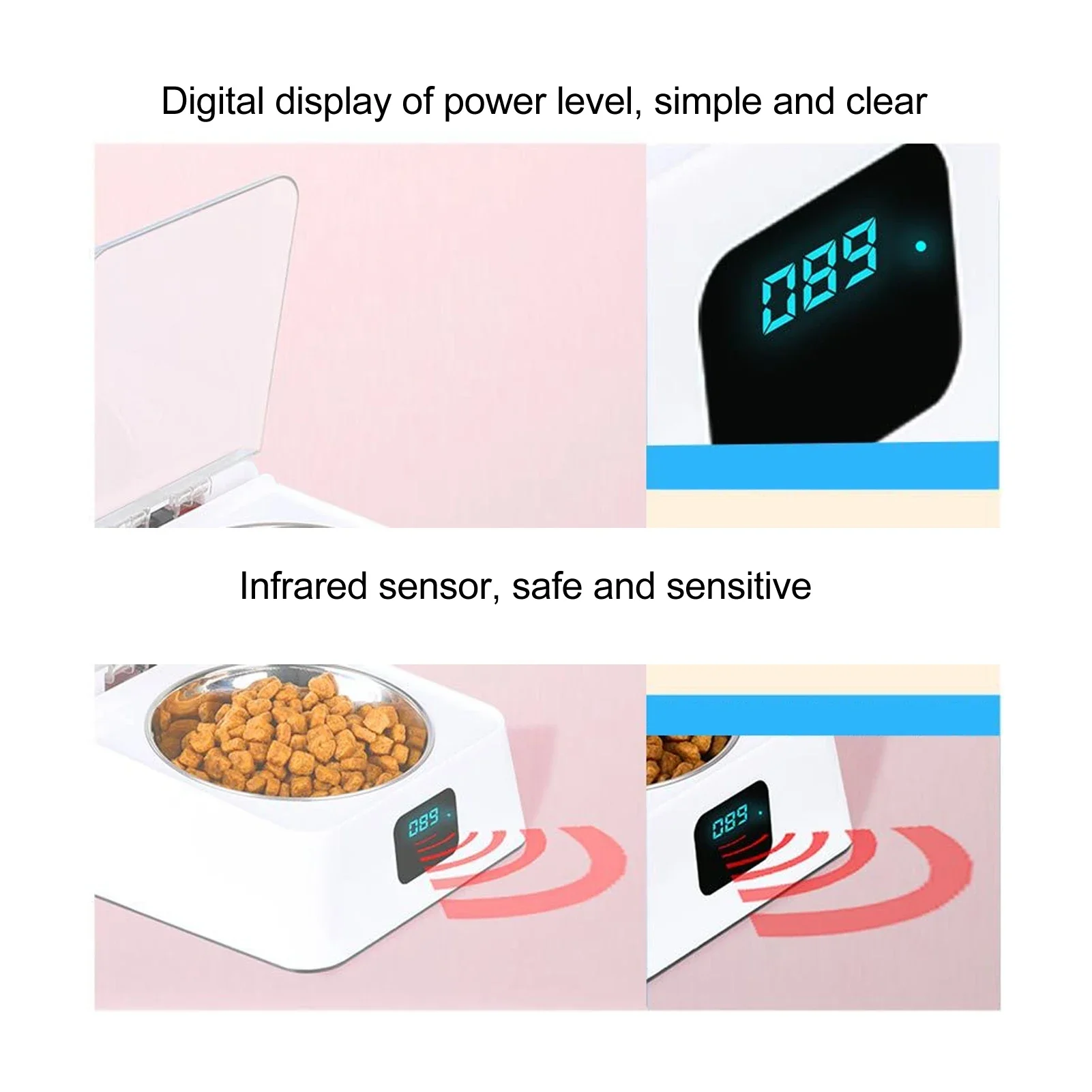 Automatic Cat Feeder With Infrared Sensor Cover Removable Bowl Battery Powered Intelligent Automatic Opening Lid Dog Feeder Automatic Cat Feeder With Infrared Sensor Cover Removable Bowl Battery Powered Intelligent Automatic Opening Lid Dog Feeder - Image 6