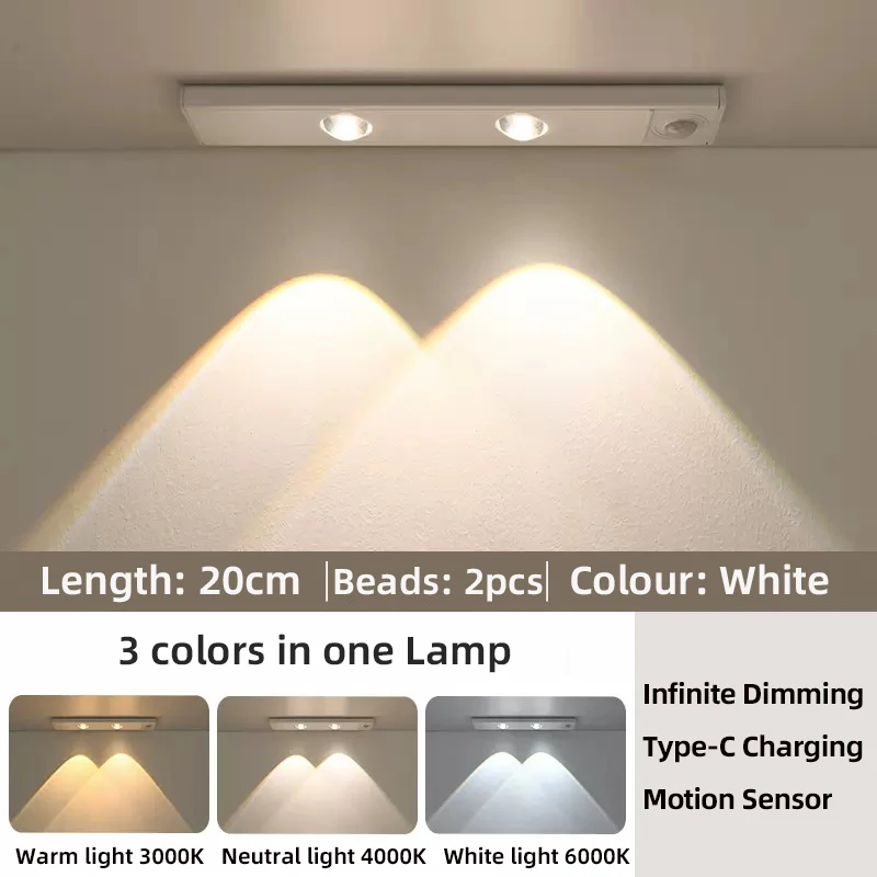 Weiße/Schwarze Led-Schrankleuchte, Usb Wiederaufladbar, Bewegungsmelder, Led-Licht Für Küche, Kleiderschrank, Schrankbeleuchtung, 20 Cm/30 Cm/40 Cm/50 Cm Weiße/Schwarze Led-Schrankleuchte, Usb Wiederaufladbar, Bewegungsmelder, Led-Licht Für Küche, Kleiderschrank, Schrankbeleuchtung, 20 Cm/30 Cm/40 Cm/50 Cm - Image 14