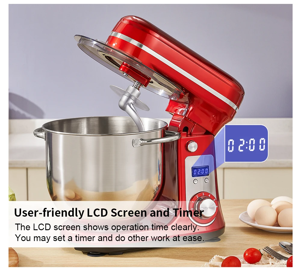 Biolomix Küchen-Lebensmittel-Standmixer, Mixer, Leiser Motor, Sahne-Ei-Schneebesen, Peitsche, Teigkneter, 6 Geschwindigkeiten, 1200 W, 6 L, Dc Biolomix Küchen-Lebensmittel-Standmixer, Mixer, Leiser Motor, Sahne-Ei-Schneebesen, Peitsche, Teigkneter, 6 Geschwindigkeiten, 1200 W, 6 L, Dc - Image 2