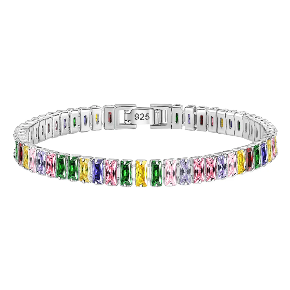 Heiße Verkäufe 925 Sterling Silber Armband Edle Farbe Kristall Hand Für Frauen Charme Hochzeit Designer Schmuck Geschenk Party 18 Cm Heiße Verkäufe 925 Sterling Silber Armband Edle Farbe Kristall Hand Für Frauen Charme Hochzeit Designer Schmuck Geschenk Party 18 Cm - Image 6