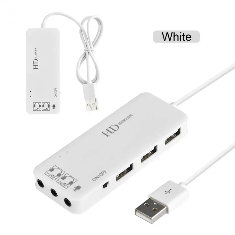 Usb 2.0 Hub Audioadapter Mit 3,5-Mm-Anschlüssen – Externe Stereo-Soundkarte Für Kopfhörer &Amp; Mikrofon, Windows, Linux, Laptop &Amp; Desktop-Pc Usb 2.0 Hub Audioadapter Mit 3,5-Mm-Anschlüssen – Externe Stereo-Soundkarte Für Kopfhörer &Amp; Mikrofon, Windows, Linux, Laptop &Amp; Desktop-Pc - Image 2
