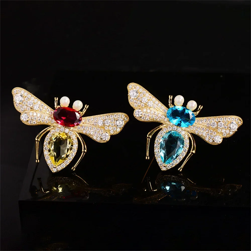 Hochwertige Grüne Kristall-Bienenbroschen Luxuriöse Strass-Insekten-Anstecknadeln Für Kragen Hut Schal Deko Modeschmuck Geschenke Hochwertige Grüne Kristall-Bienenbroschen Luxuriöse Strass-Insekten-Anstecknadeln Für Kragen Hut Schal Deko Modeschmuck Geschenke - Image 8