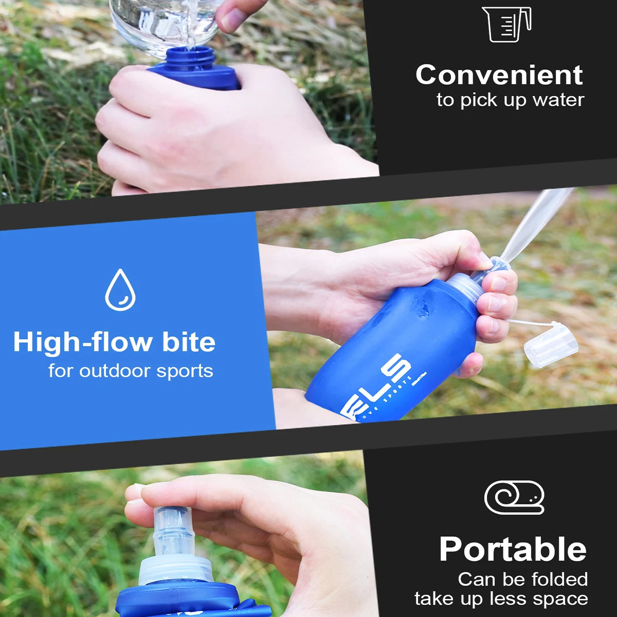 1Pc150Ml/250Ml/500Ml Outdoor Faltbare Silikon Biss Größe Wasser Flasche Laufen Camping Wandern Reise Bequeme Wasser Flasche 1Pc150Ml/250Ml/500Ml Outdoor Faltbare Silikon Biss Größe Wasser Flasche Laufen Camping Wandern Reise Bequeme Wasser Flasche - Image 4