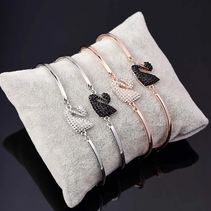 Luxus Zirkon Charm Armband Schmuck Zubehör Für Frauen Party Geschenke Mode Gold Rose Gold Schwan Armreif Luxus Zirkon Charm Armband Schmuck Zubehör Für Frauen Party Geschenke Mode Gold Rose Gold Schwan Armreif