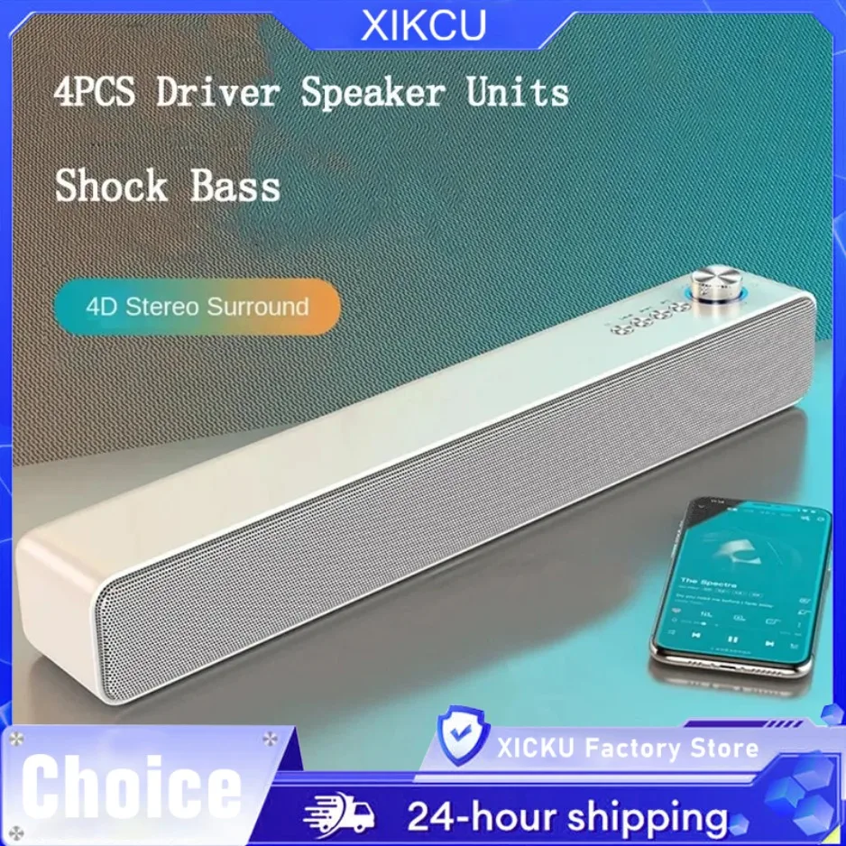 Bluetooth-Soundbar Mit Subwoofer – Kabelloser Tv-Lautsprecher Mit Echo-Funktion Für Computer, Heimkino, Musik &Amp; Unterhaltung Soundbar