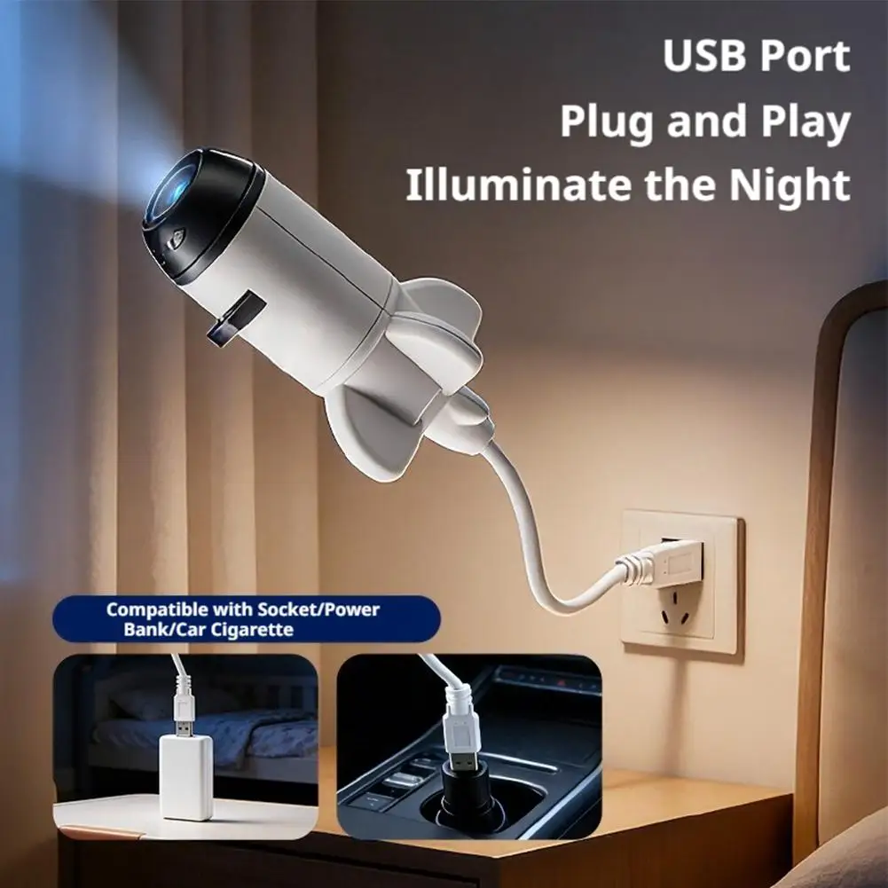 Usb Led Sternprojektor In Raketenform – 360° Drehbare Galaxie- Und Planetenlampe, Nachtlicht &Amp; Atmosphärenbeleuchtung Für Schlafzimmer Usb Led Sternprojektor In Raketenform – 360° Drehbare Galaxie- Und Planetenlampe, Nachtlicht &Amp; Atmosphärenbeleuchtung Für Schlafzimmer - Image 6