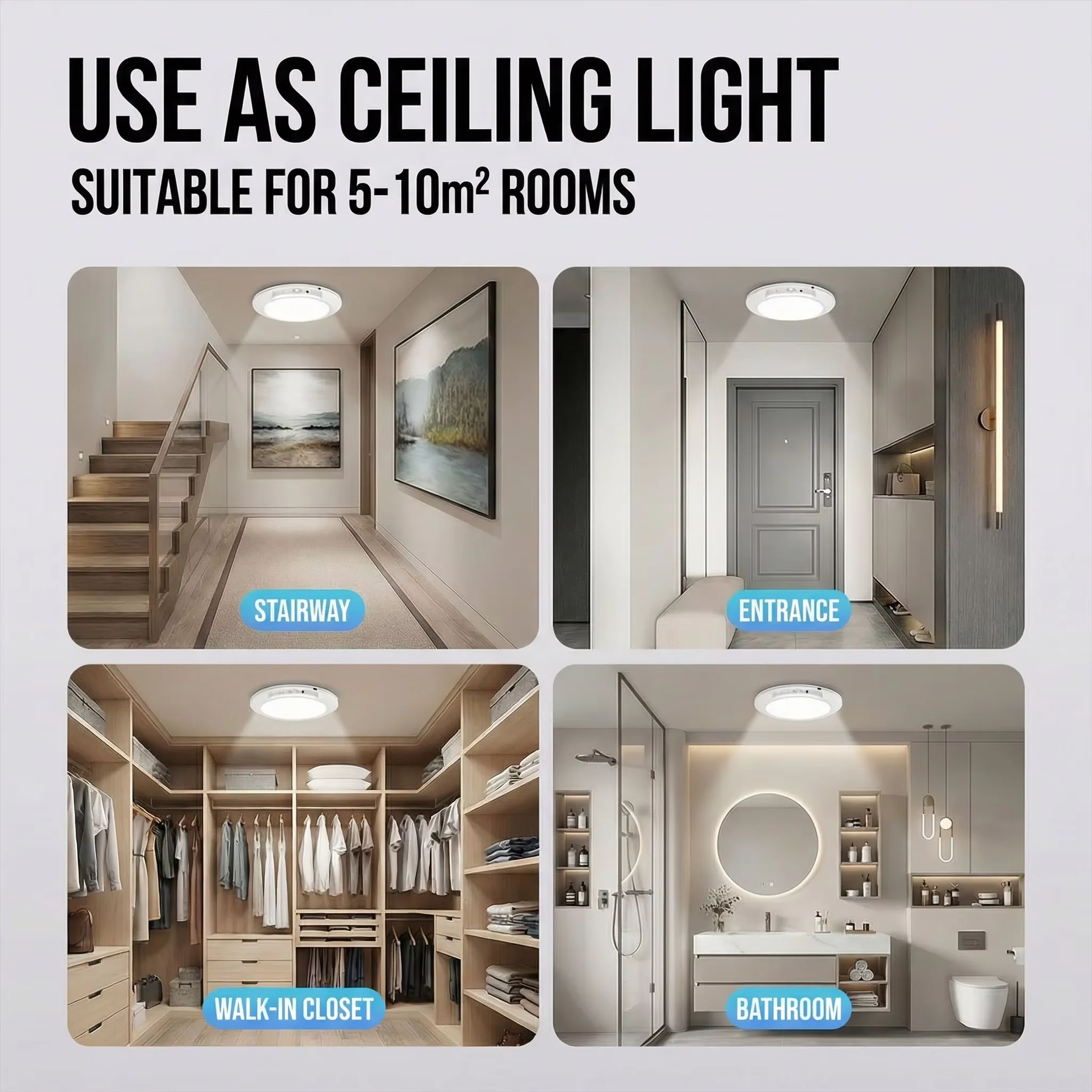 Rgb &Amp; Warmweiße Bewegungssensor-Deckenleuchte, Usb-C Aufladbare Fernbedienbare Led-Lampe, Magnetisch Kabellos Für Küche Und Schrank Rgb &Amp; Warmweiße Bewegungssensor-Deckenleuchte, Usb-C Aufladbare Fernbedienbare Led-Lampe, Magnetisch Kabellos Für Küche Und Schrank - Image 5