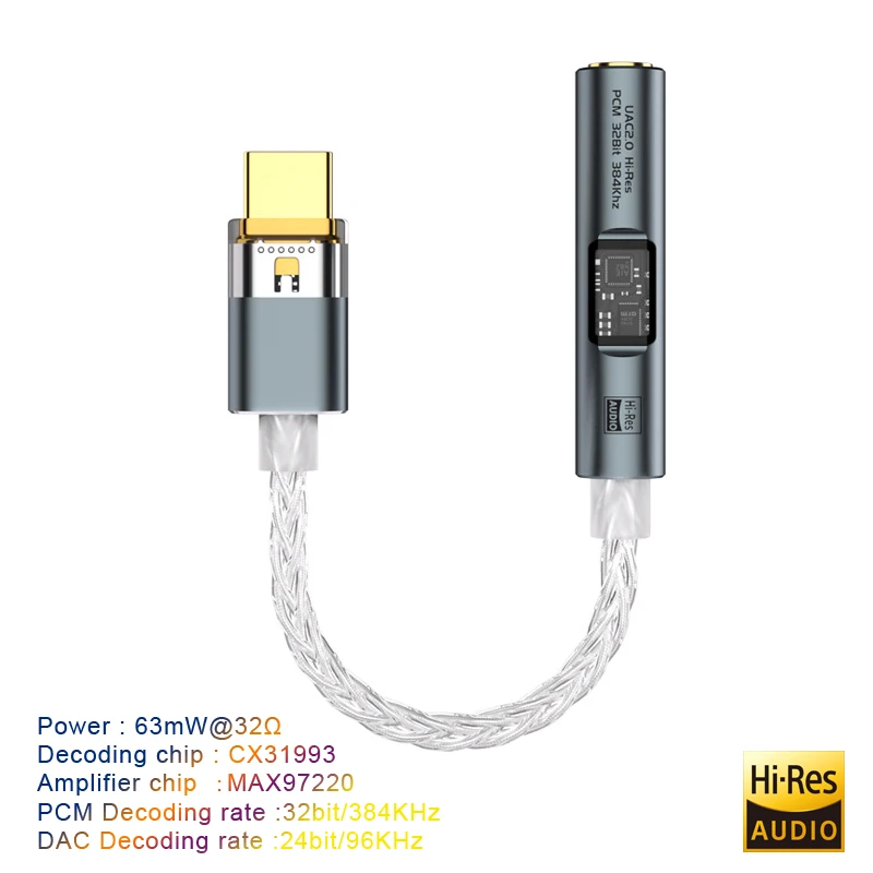 Usb-C Auf 3,5 Mm Klinke Dac – Hifi Kopfhöreradapter Mit Cx31993 Und Pcm 384 Khz Usb-C Auf 3,5 Mm Klinke Dac – Hifi Kopfhöreradapter Mit Cx31993 Und Pcm 384 Khz - Image 8