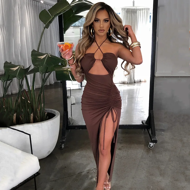 Ärmellose Sexy Weibliche Midi Backless Kleider Schlank Nacht Club Party Frauen Kleid Bodycon Vestidos Elegantes Para Mujer Ärmellose Sexy Weibliche Midi Backless Kleider Schlank Nacht Club Party Frauen Kleid Bodycon Vestidos Elegantes Para Mujer - Image 3