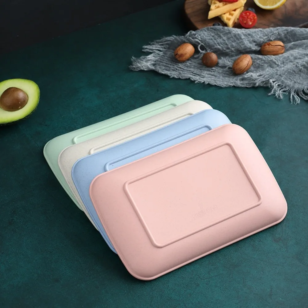 Geschirr Kunststoff Snack Platte Hochwertige Weizens Troh Wieder Verwendbare Tisch Mülls Chale Langlebige Leichte Quadratische Tablett Geschirr Kunststoff Snack Platte Hochwertige Weizens Troh Wieder Verwendbare Tisch Mülls Chale Langlebige Leichte Quadratische Tablett - Image 2