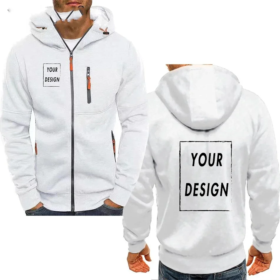 Herren-Kapuzenjacke Mit Taschenreißverschluss, Individueller Bildtext Mit Personalisiertem Logo, Lässige Sport-Streetwear, Herren-Wollsweat Herren-Kapuzenjacke Mit Taschenreißverschluss, Individueller Bildtext Mit Personalisiertem Logo, Lässige Sport-Streetwear, Herren-Wollsweat - Image 2