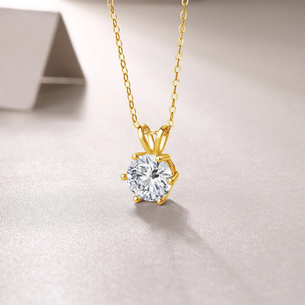 Halskette Für Damen, 100 % Echtes 14-Karätiges Gold, Moissanit-Diamant-Anhänger, Halsketten Für Mädchen, Hochzeit, Verlobung, Valentinstag, Geschenke, Schmuck Halskette Für Damen, 100 % Echtes 14-Karätiges Gold, Moissanit-Diamant-Anhänger, Halsketten Für Mädchen, Hochzeit, Verlobung, Valentinstag, Geschenke, Schmuck - Image 2