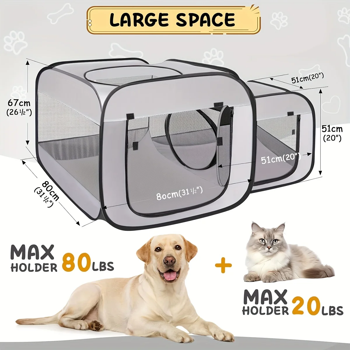 Large Cat Enclosure - Freestanding Design, Portable Indoor/Outdoor Pet Fence, Outdoor Cat Play Area Large Cat Enclosure - Freestanding Design, Portable Indoor/Outdoor Pet Fence, Outdoor Cat Play Area - Image 5