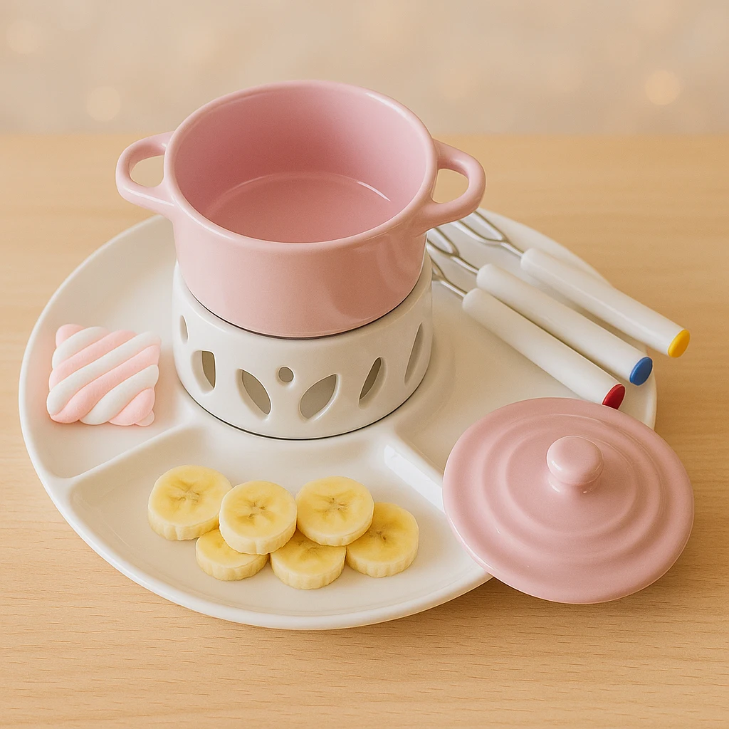 Keramik 220Ml Mini-Fondue-Set Mit Dip-Gabeln &Amp; Tablett Für Schokolade, Käse, Eiscreme, Party-Desserts Und Kerzenherstellung Keramik 220Ml Mini-Fondue-Set Mit Dip-Gabeln &Amp; Tablett Für Schokolade, Käse, Eiscreme, Party-Desserts Und Kerzenherstellung - Image 5