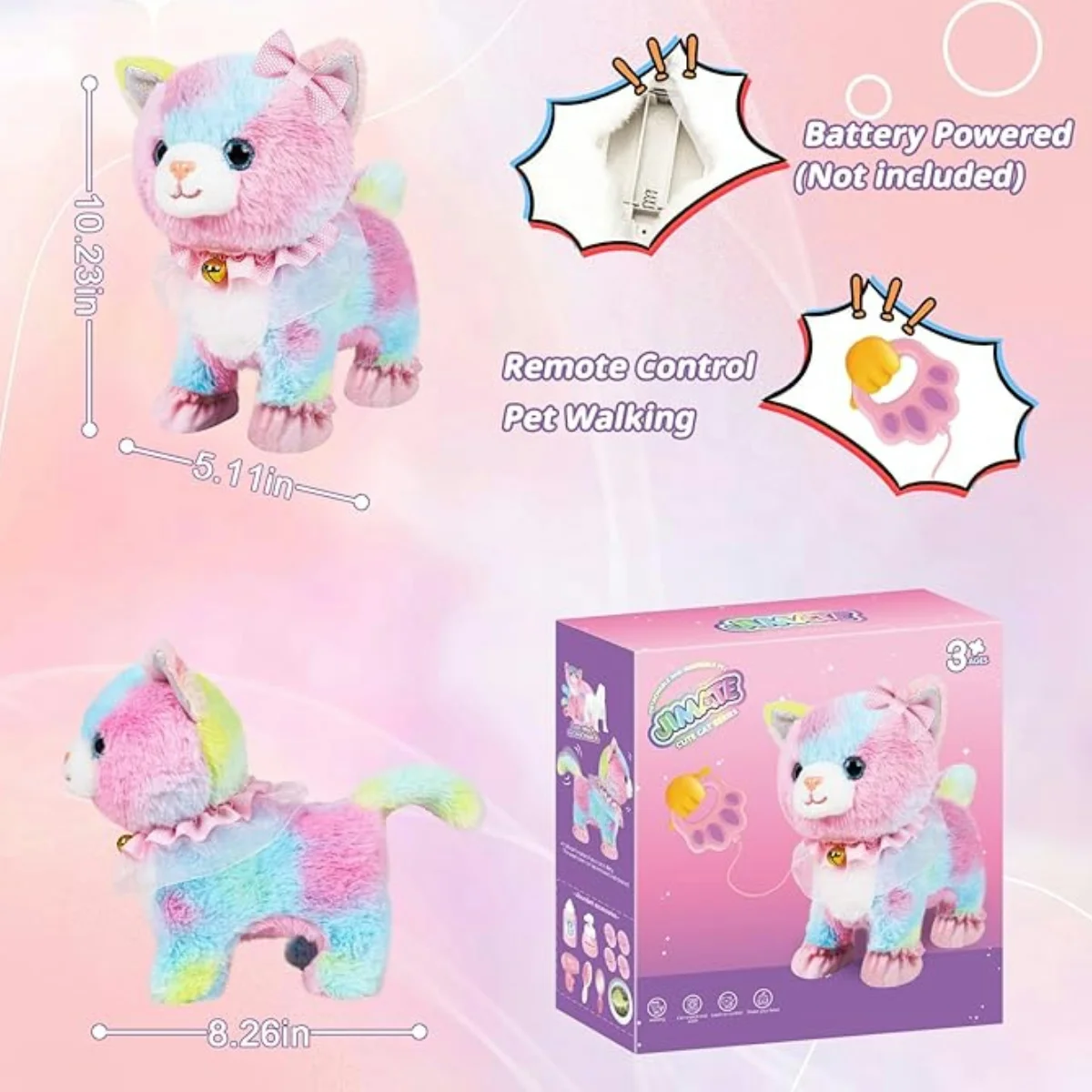 Interaktive Lebensechte Laufende Spielzeugkatze Für Kinder, Berührungs- Und Sprachgesteuerte Fernbedienung Mit Leine, Schwanzwedelnd, Geburtstags- Und Weihnachtsgeschenk Interaktive Lebensechte Laufende Spielzeugkatze Für Kinder, Berührungs- Und Sprachgesteuerte Fernbedienung Mit Leine, Schwanzwedelnd, Geburtstags- Und Weihnachtsgeschenk - Image 3