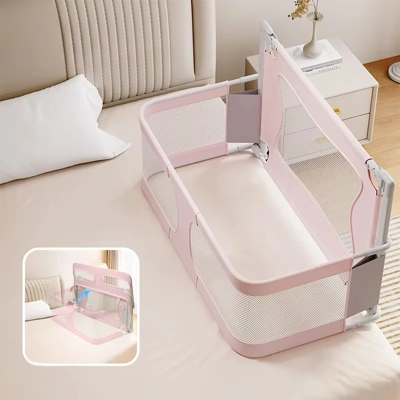 Baby-Nachttisch-Stubenwagen, Faltbare Bettseite, Baby-Stubenwagen, Tragbares Kinderbett, Atmungsaktives Und Sichtbares Netzfenster, Weicher, Waschbarer Liner-Abdeckung Baby-Nachttisch-Stubenwagen, Faltbare Bettseite, Baby-Stubenwagen, Tragbares Kinderbett, Atmungsaktives Und Sichtbares Netzfenster, Weicher, Waschbarer Liner-Abdeckung - Image 9