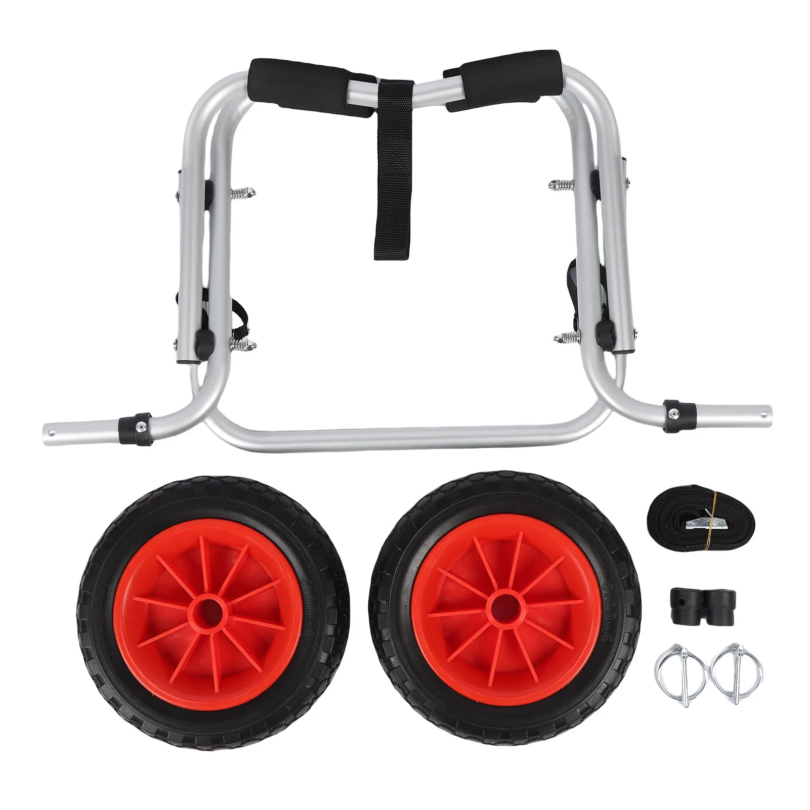 Kajakwagen Mit 10 Zoll Vollgummi-Reifen, Faltbarer Universal-Bootsdolly, Kanu-Transportwagen Für Kajaks Und Schlauchboote Kajakwagen Mit 10 Zoll Vollgummi-Reifen, Faltbarer Universal-Bootsdolly, Kanu-Transportwagen Für Kajaks Und Schlauchboote - Image 3