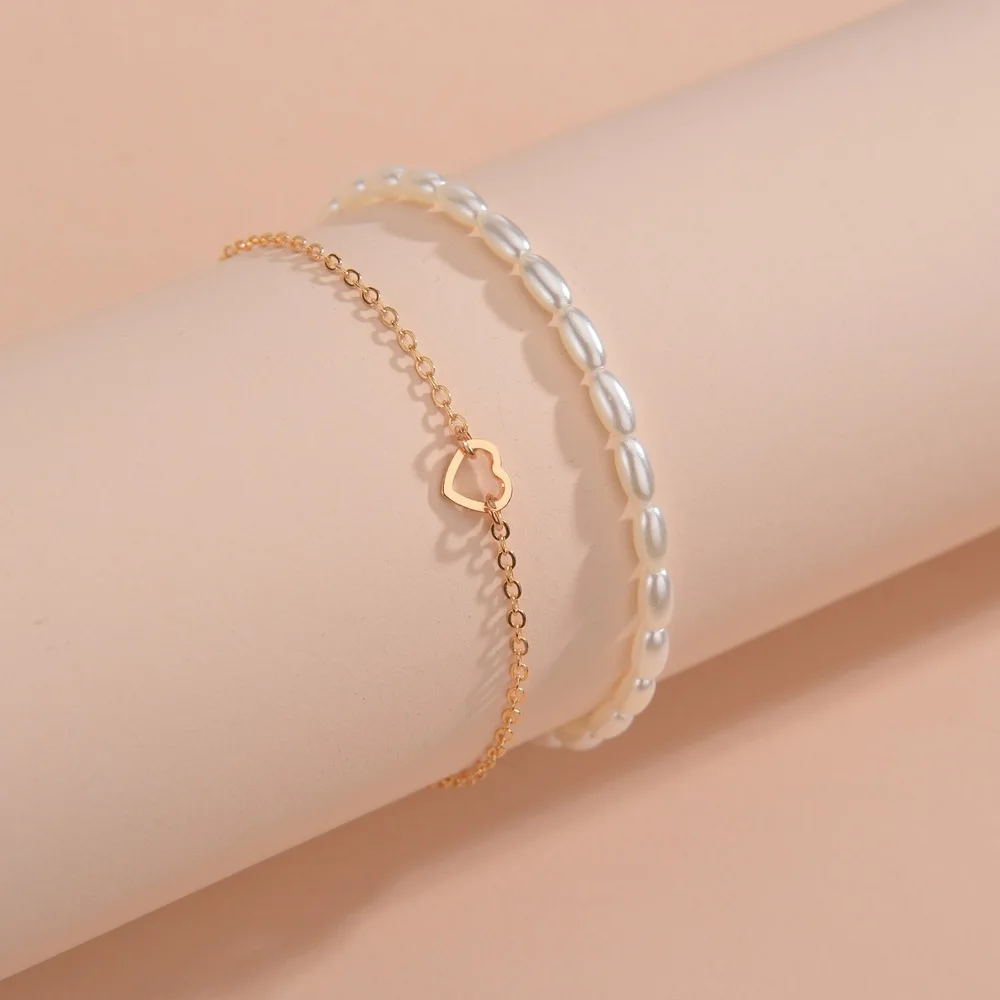 Einfache Perlenkette Fußkettchen Armband Für Frauen Trendige Mode Liebe Herz Fußkettchen Boho Stil Weiblicher Fuß Strandschmuck Für Mädchen Einfache Perlenkette Fußkettchen Armband Für Frauen Trendige Mode Liebe Herz Fußkettchen Boho Stil Weiblicher Fuß Strandschmuck Für Mädchen - Image 6