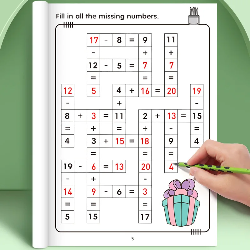 32 Seiten Kreuzworträtsel Addition Subtraktion Mathe-Arbeitsbuch Für 3–8 Jahre 32 Seiten Kreuzworträtsel Addition Subtraktion Mathe-Arbeitsbuch Für 3–8 Jahre - Image 4