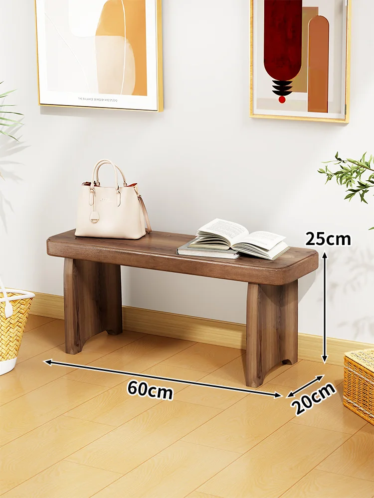 Solid Wood Entryway Bench - Multi-Purpose Stool For Living Room, Sofa Side Table &Amp; Shoe Storage, Rustic Home Decor Solid Wood Entryway Bench - Multi-Purpose Stool For Living Room, Sofa Side Table &Amp; Shoe Storage, Rustic Home Decor - Image 10