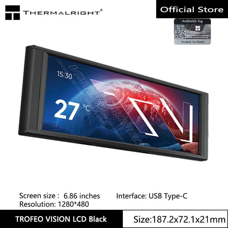 Thermalright Trofeo Vision Lcd-Display 9,16 Zoll – Ips-Vollfarbbildschirm Mit 1920 × 480 Auflösung, Magnetbefestigung &Amp; Usb-C Thermalright Trofeo Vision Lcd-Display 9,16 Zoll – Ips-Vollfarbbildschirm Mit 1920 × 480 Auflösung, Magnetbefestigung &Amp; Usb-C - Image 10