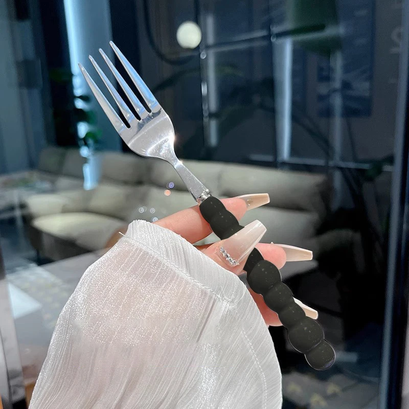 Steakgabel Aus Edelstahl Mit Perlengriff, Dessertgabel, Salatgabel, Dessert- Und Pastagabel, Küchenzubehör Und Gadgets Steakgabel Aus Edelstahl Mit Perlengriff, Dessertgabel, Salatgabel, Dessert- Und Pastagabel, Küchenzubehör Und Gadgets - Image 2