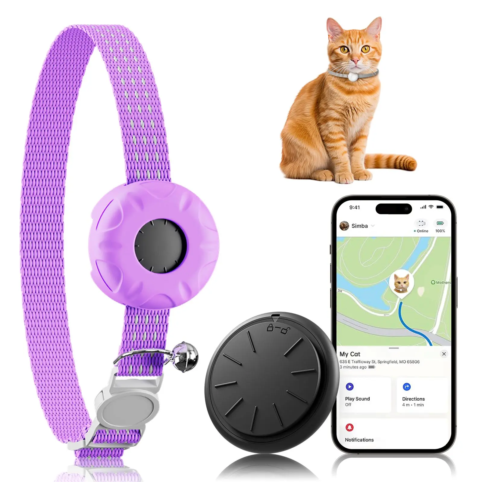 Gps-Tracker, Wasserdichter Haustier-Tracker Für Katzen, Gps-Tracker-Halsband Für Katzen Mit Elastischer Sicherheitsschnalle (Nur Ios), Keine Monatliche Gebühr Gps-Tracker, Wasserdichter Haustier-Tracker Für Katzen, Gps-Tracker-Halsband Für Katzen Mit Elastischer Sicherheitsschnalle (Nur Ios), Keine Monatliche Gebühr - Image 9