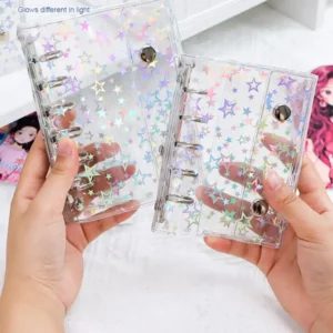 Bunte Laser Star M5 Lose Blatt Binder PVC Journal Buch A6 A7 A8 Journal Notebook Shell Außerhalb Abdeckung Bunte Füllen