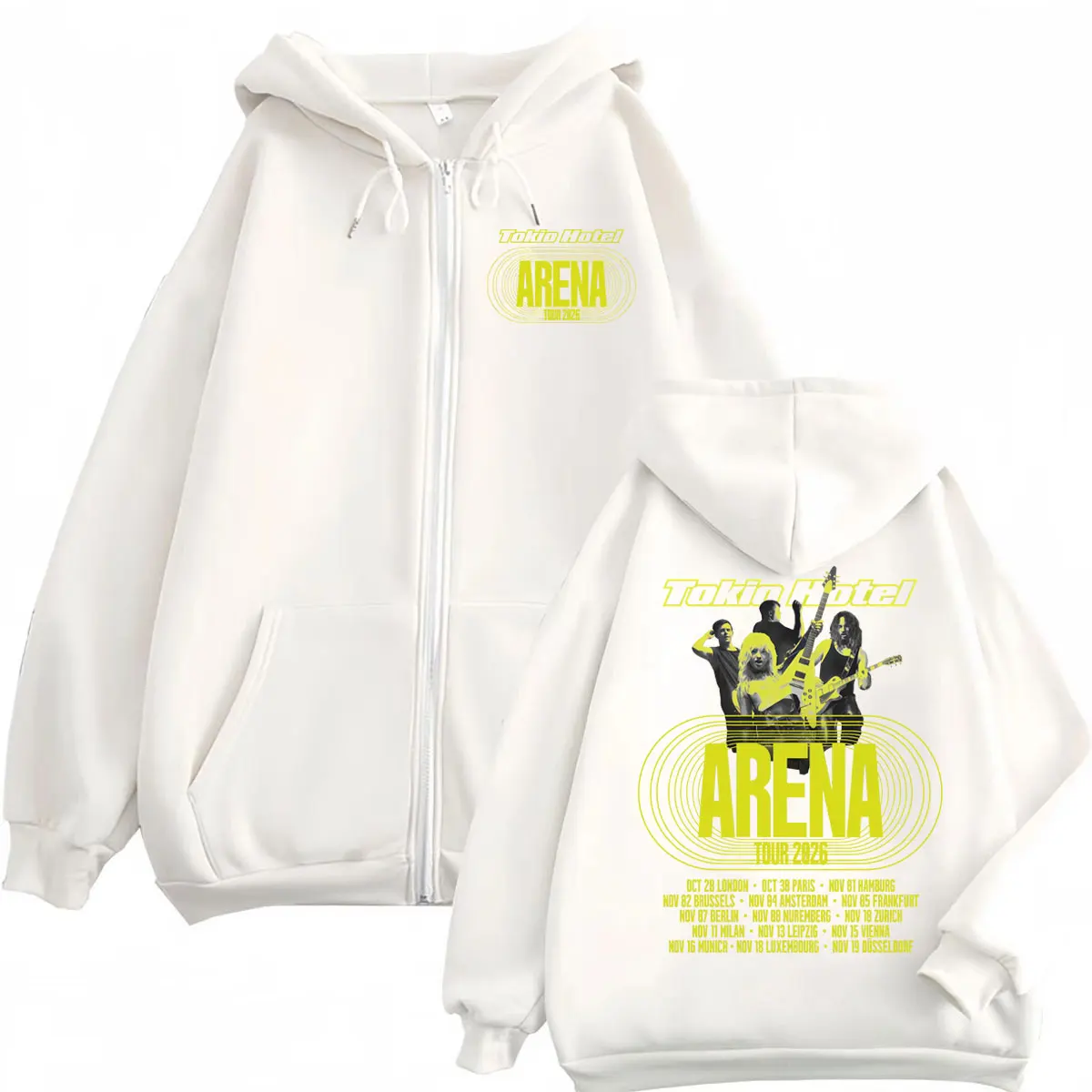 Tokio Hotel Arena Tour 2026 Kapuzenpullover Mit Reißverschluss Für Herren Und Damen, Modische Rock-Pullover Mit Reißverschluss, Hochwertige Fleece-Langarm-Sweatshirts Tokio Hotel Arena Tour 2026 Kapuzenpullover Mit Reißverschluss Für Herren Und Damen, Modische Rock-Pullover Mit Reißverschluss, Hochwertige Fleece-Langarm-Sweatshirts - Image 2