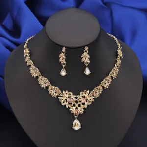 Mode Choker Halskette Sets für Frauen Braut schmuck Sets Party Prom Hochzeit Ohrringe Kostüm zubehör