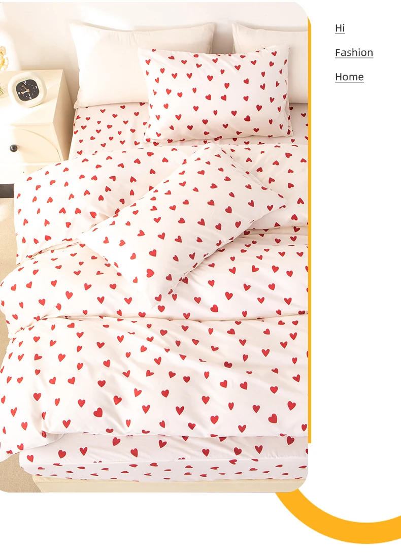 3Pcs/Set Small Red Heart Printed Duvet Cover Set(1 Duvet Cover &Amp; 2 Pillowcase)Soft And Skin-Friendly Duvet Cover Bedding Set For 3Pcs/Set Small Red Heart Printed Duvet Cover Set(1 Duvet Cover &Amp; 2 Pillowcase)Soft And Skin-Friendly Duvet Cover Bedding Set For - Image 17