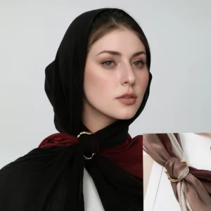 Luxuriöse helle goldfarbene Schnallen, muslimischer Schal, Ring, Hijab-Zubehör, unregelmäßig geformte große Schnallen, Mantelgürtelschnallen für Damen