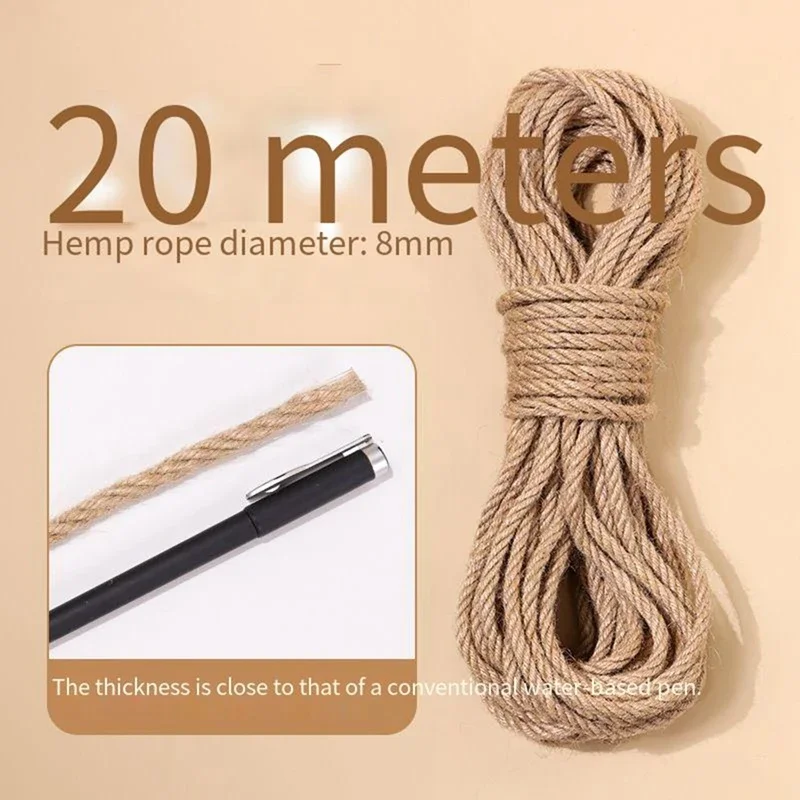 20/50M Pet Cat Scratch Durable Scratch Pole Climbing Frame Fine Sword Hemp Rope Pet Cat Scratchers 20/50M Pet Cat Scratch Durable Scratch Pole Climbing Frame Fine Sword Hemp Rope Pet Cat Scratchers - Image 7