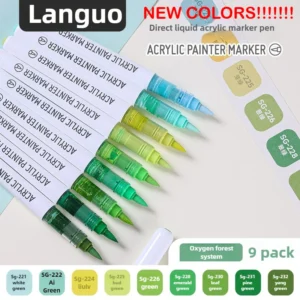 Languo 207/9 Direkte Flüssigkeit Acryl Farbe Stifte Pinsel Farbe Marker Stift für Rock Malerei Stein Keramik DIY Kunst Liefert Schreibwaren
