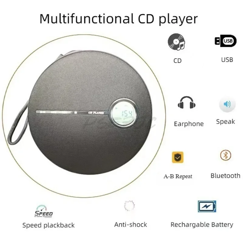 Multifunktionaler Tragbarer Bluetooth-Cd-Player Mit Lautsprecher Aus Stoff – Kompakter Musikplayer Für Zuhause &Amp; Unterwegs Multifunktionaler Tragbarer Bluetooth-Cd-Player Mit Lautsprecher Aus Stoff – Kompakter Musikplayer Für Zuhause &Amp; Unterwegs - Image 3
