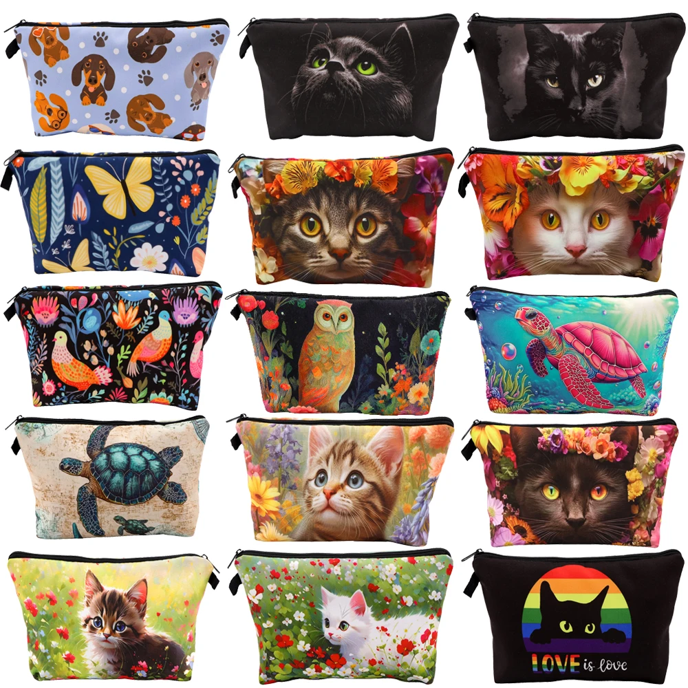 Cute Cat Women Travel Storage Bag Cosmetic Bag Makeup Bag Travel Organizer Bags Print Zipper Lipstick Bag Makeup Case Bag Cute Cat Women Travel Storage Bag Cosmetic Bag Makeup Bag Travel Organizer Bags Print Zipper Lipstick Bag Makeup Case Bag