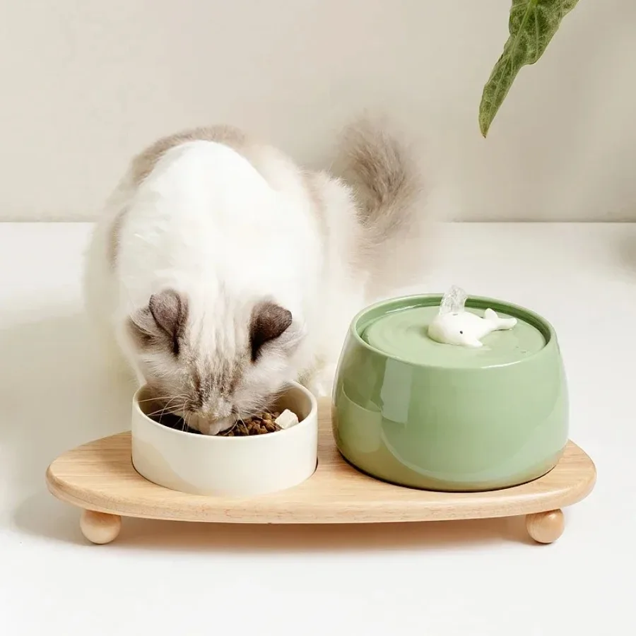 Ceramic Water Fountain Cat Charging Pet Water Feeders Dogs Automatic Circulating Filtration Flow Water Dispenser Cat Accessories Ceramic Water Fountain Cat Charging Pet Water Feeders Dogs Automatic Circulating Filtration Flow Water Dispenser Cat Accessories