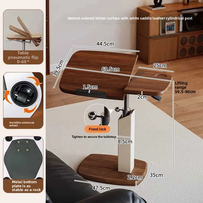 Lifting Table Living Room Sofa Small Table Removable Bedside Computer Table Saddle Leather Desktop Flip Small Side Table Coffee Lifting Table Living Room Sofa Small Table Removable Bedside Computer Table Saddle Leather Desktop Flip Small Side Table Coffee - Image 6