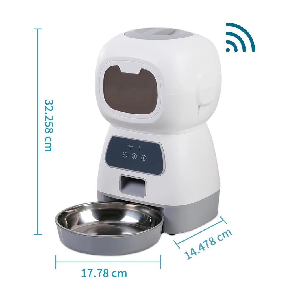 3,5 L Automatischer Futterspender Für Haustiere Für Katzen, Wifi, Smart Swirl, Langsamer Hundefutterspender Mit Diktiergerät, Große Kapazität, Timing-Katzenfutterspender 3,5 L Automatischer Futterspender Für Haustiere Für Katzen, Wifi, Smart Swirl, Langsamer Hundefutterspender Mit Diktiergerät, Große Kapazität, Timing-Katzenfutterspender - Image 2