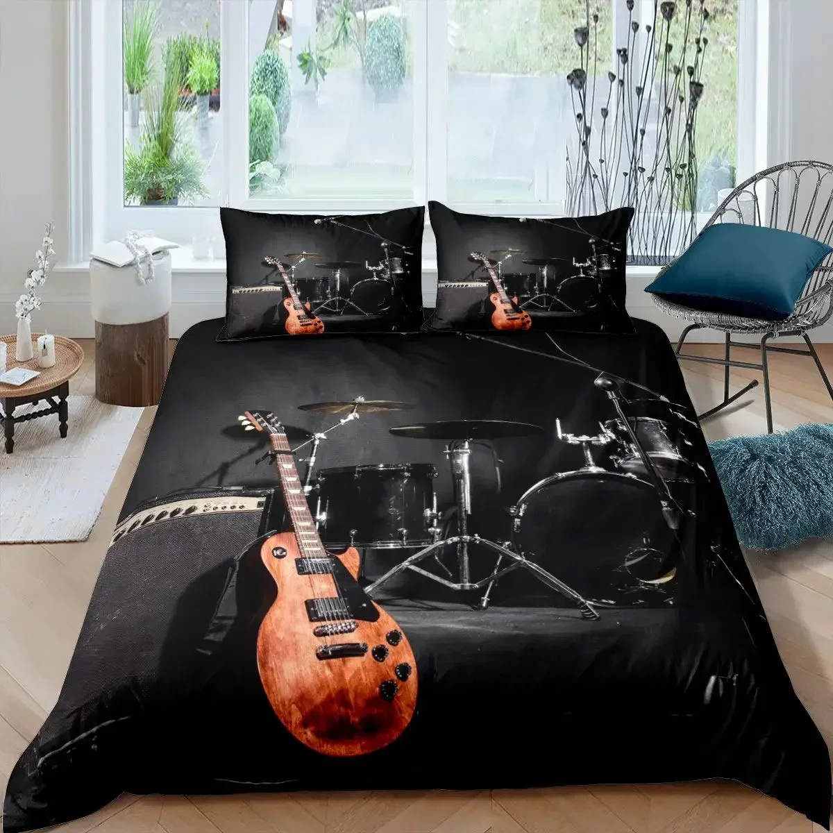 Musik Bettwäsche Set Klavier Tastatur Musik Note Bettbezug Queen Size Bettwäsche Tröster Mikrofaser Gitarre Polyester Bettwäsche Sets Musik Bettwäsche Set Klavier Tastatur Musik Note Bettbezug Queen Size Bettwäsche Tröster Mikrofaser Gitarre Polyester Bettwäsche Sets - Image 12