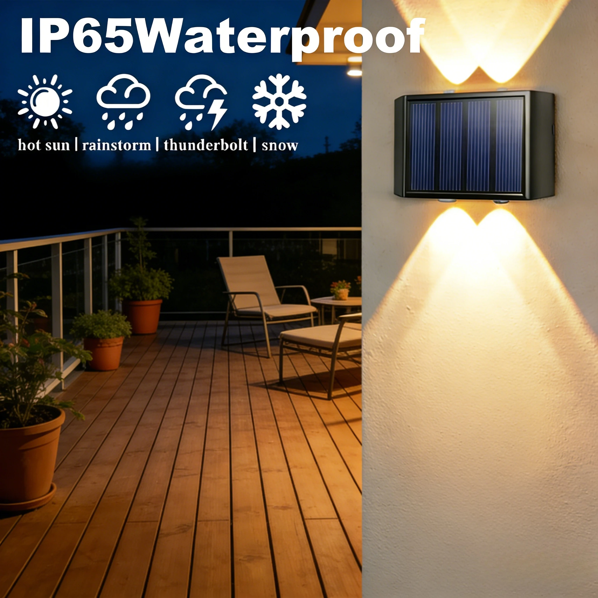 Solar-Led-Leuchte, Wasserdichte Außenwandleuchte, Dämmerungssensor-Zaunbeleuchtung Für Garten, Hof, Veranda, Gehweg, Camping, Heim-Dekoration Solar-Led-Leuchte, Wasserdichte Außenwandleuchte, Dämmerungssensor-Zaunbeleuchtung Für Garten, Hof, Veranda, Gehweg, Camping, Heim-Dekoration