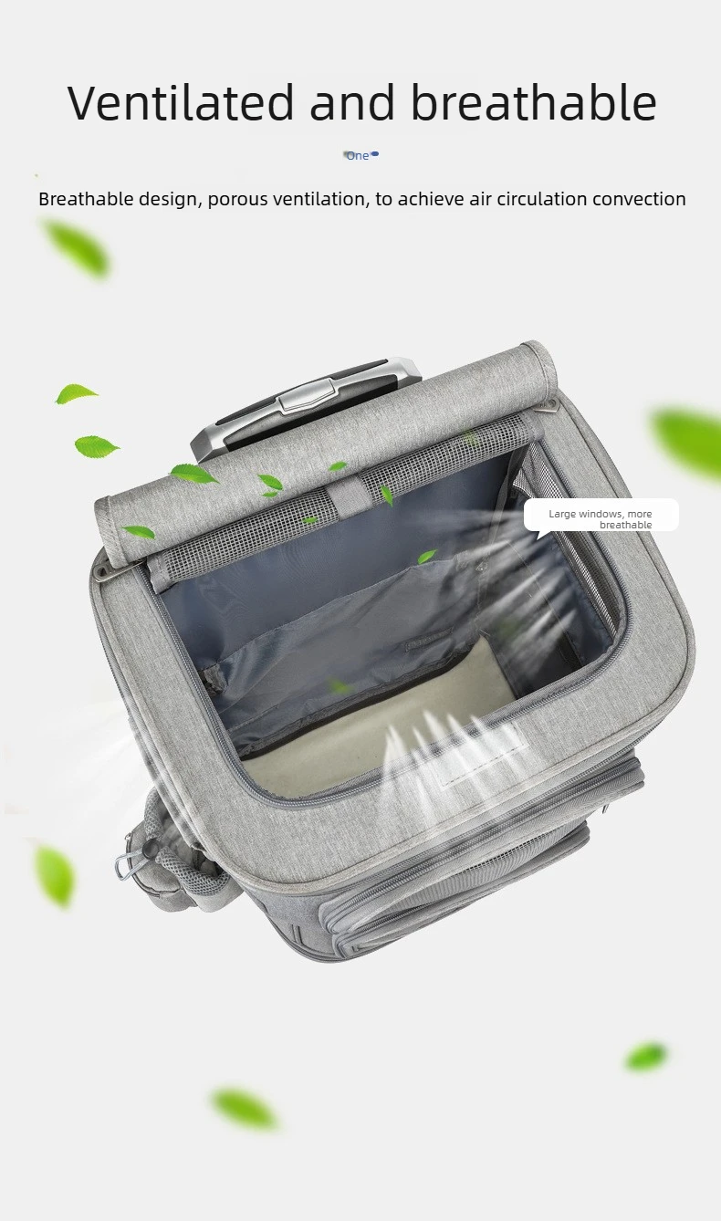 2-In-1 Rolling Pet Carrier Double Compartment Foldable Cat Stroller Large Breathable Travel Carrier For 2 Cats, Airline Approved 2-In-1 Rolling Pet Carrier Double Compartment Foldable Cat Stroller Large Breathable Travel Carrier For 2 Cats, Airline Approved - Image 13