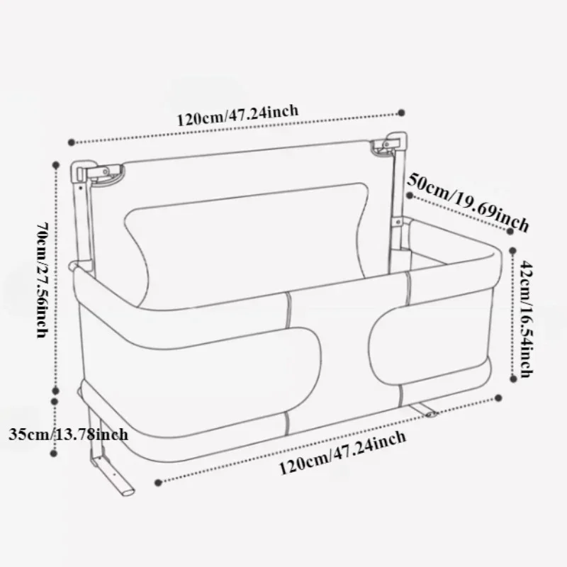 Baby-Nachttisch-Stubenwagen, Faltbare Bettseite, Baby-Stubenwagen, Tragbares Kinderbett, Atmungsaktives Und Sichtbares Netzfenster, Weicher, Waschbarer Liner-Abdeckung Baby-Nachttisch-Stubenwagen, Faltbare Bettseite, Baby-Stubenwagen, Tragbares Kinderbett, Atmungsaktives Und Sichtbares Netzfenster, Weicher, Waschbarer Liner-Abdeckung - Image 6