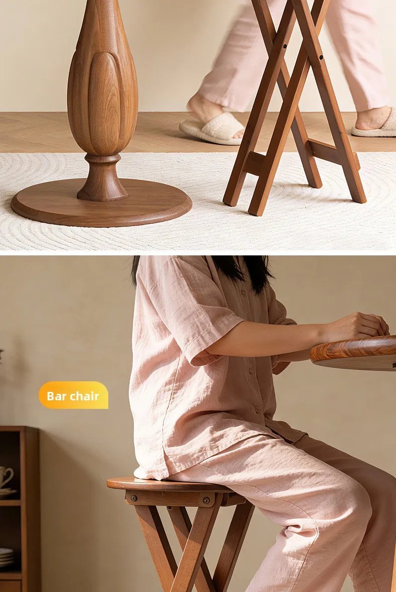 Retro Style Bamboo Folding Stool, Household Foldable Round Stool, Foldable High Stool, Bar Stool, Restaurant Dining Stool Retro Style Bamboo Folding Stool, Household Foldable Round Stool, Foldable High Stool, Bar Stool, Restaurant Dining Stool - Image 20