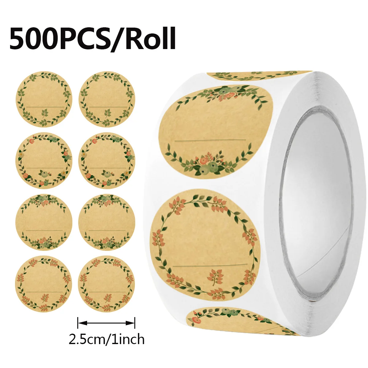 500 Stück 2,5 Cm Große Kraftpapier-Blumen-Dankeschön-Etikettenaufkleber Für Geschenkkarten, Paket, Party, Verpackung, Backen, Kleine Unternehmen 500 Stück 2,5 Cm Große Kraftpapier-Blumen-Dankeschön-Etikettenaufkleber Für Geschenkkarten, Paket, Party, Verpackung, Backen, Kleine Unternehmen - Image 2