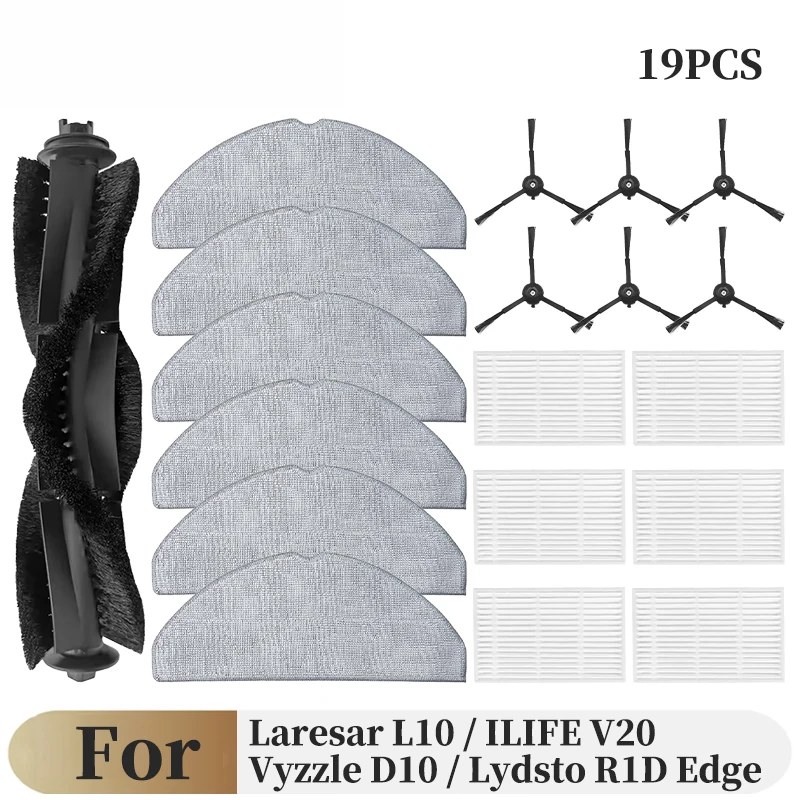 Für (Ilife V20 / Vyzzle D10 / Laresar L10 / Lydsto R1D Edge / Roidmi Eve Rook S) Ersatzteile: Hauptbürste, Seitenbürste, Filter, Wischmopp Für (Ilife V20 / Vyzzle D10 / Laresar L10 / Lydsto R1D Edge / Roidmi Eve Rook S) Ersatzteile: Hauptbürste, Seitenbürste, Filter, Wischmopp - Image 9