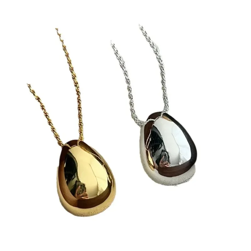 Moderne Schmuck Einfache Zarte Design Glatte Metall Teardrop Anhänger Halskette Für Frauen Weibliche Party Geschenk Dropshipping Moderne Schmuck Einfache Zarte Design Glatte Metall Teardrop Anhänger Halskette Für Frauen Weibliche Party Geschenk Dropshipping - Image 5