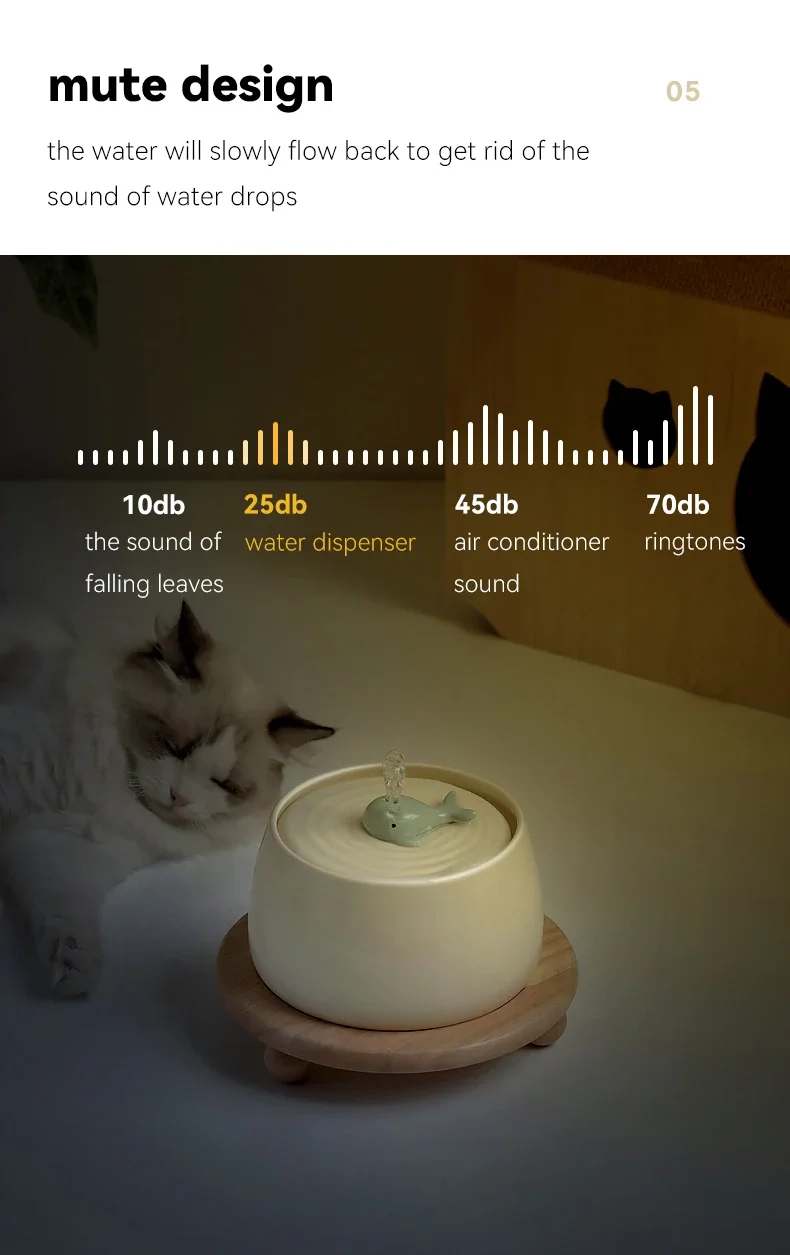 Ceramic Water Fountain Cat Charging Pet Water Feeders Dogs Automatic Circulating Filtration Flow Water Dispenser Cat Accessories Ceramic Water Fountain Cat Charging Pet Water Feeders Dogs Automatic Circulating Filtration Flow Water Dispenser Cat Accessories - Image 18