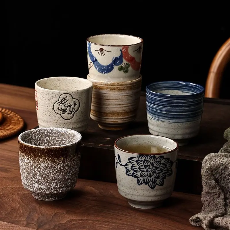 Japanischer Hefeng-Stil Handbemalte Keramik-Teetasse Weintasse Kleine Trinktasse Hotelqualität Hitzebeständige Verstärkte Haushaltstasse Japanischer Hefeng-Stil Handbemalte Keramik-Teetasse Weintasse Kleine Trinktasse Hotelqualität Hitzebeständige Verstärkte Haushaltstasse